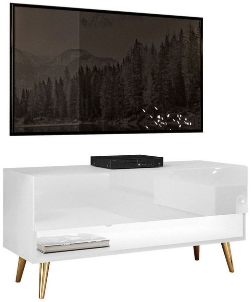 Lookway Lowboard CALANTE 90 cm RTV Schrank auf Beinen und LED-Beleuchtung