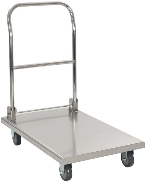 vidaXL Plattformwagen Silbern 82 x 53 x 86 cm Edelstahl 50919