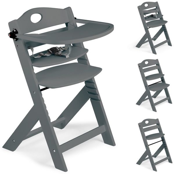 BabyGo Family Pro Hochstuhl Treppensuhl inkl. Essbrett grey