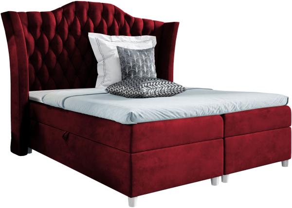 Boxspringbett 'Corigo' rot 140 x 200 cm