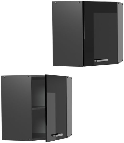 Eckhängeschrank R-Line Schwarz Hochglanz 57 cm Vicco Bild 5