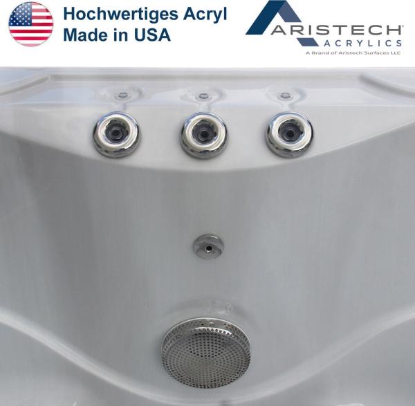 XXL Luxus SPA LED Whirlpool SET 195x127cm Outdoor + Indoor Pool Ozon 3 Personen Bild 5