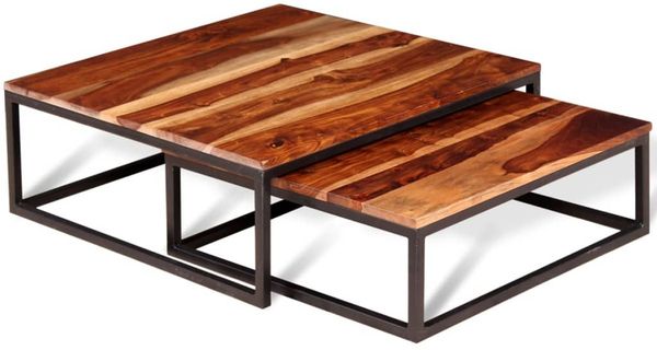 vidaXL 2-tlg. Satztisch-Set Massivholz Akazie 243961