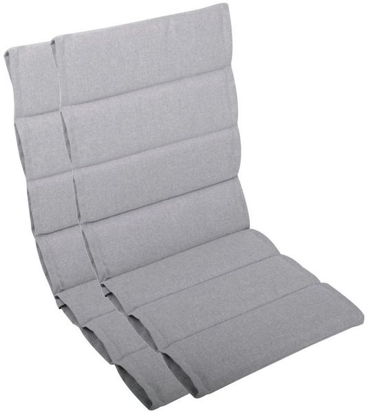 LILENO HOME Hochlehnerauflage bequeme Sitzauflage für Gartenmöbel, Stuhlkissen für Klappstühle, (2 St, 2er Set), 2er Set Polsterauflage in Silber, Sitzpolster waschbar