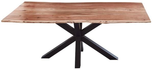 SAM® Baumkantentisch Spider, massives Akazienholz, Baumkante, Metallgestell Spider-Form