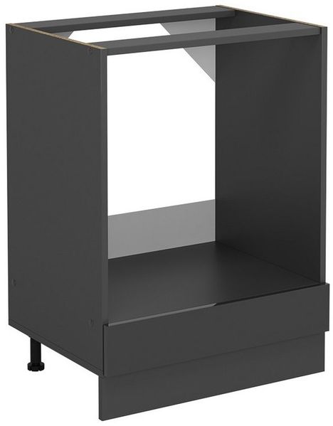Herdumbauschrank R-Line Anthrazit Hochglanz 60 cm ohne Arbeitsplatte Vicco Bild 4