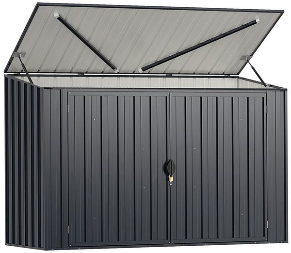 COSTWAY Mülltonnenbox (1 St), Gerätehaus, Geräteschuppen, für 2 x 120L Mülltonnen