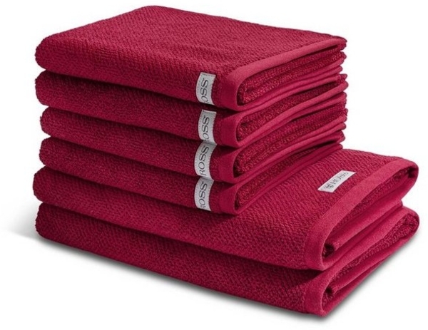 Ross Selection 6 tlg. Frottier-Set - 4 X Handtuch (50 X 100cm), 2 X Duschtuch (70 X 140cm) - 540 g/m2 - Rubin