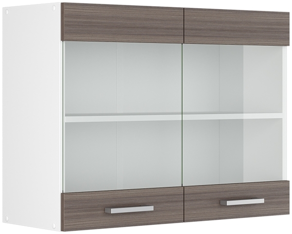 Vicco Küchenglasschrank Grau 80 cm, R-Line