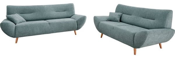Home affaire Polstergarnitur Drago, modern und zeitlos, aktuelle Formensprache, komfortabel, (Set, 2-tlg, 3-Sitzer und 2-Sitzer), als Sessel/Polsterecke erhältlich, versch. Stoffe, inkl. 2 Zierkissen