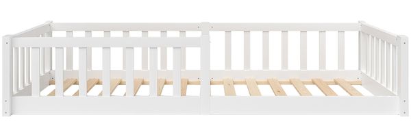 Bellabino 'Vere' Bodenbett 90x200 cm, weiß, Massivholz Kiefer, Montessori Kinderbett mit Rausfallschutz und Lattenrost Bild 11