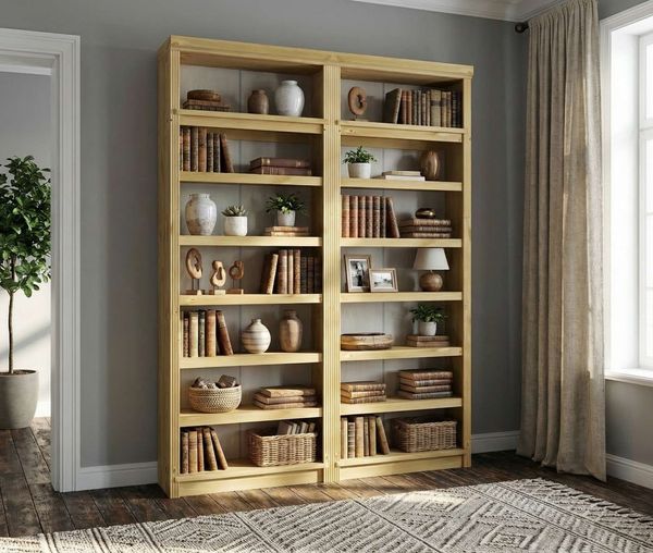 OTTO home Bibliothek Soeren 2 Regale á Breite 80 cm, Höhe 220 cm, Tiefe 29 cm, Set 2-tlg, 2 Bücherregale - zusammen oder getrennt stellbar