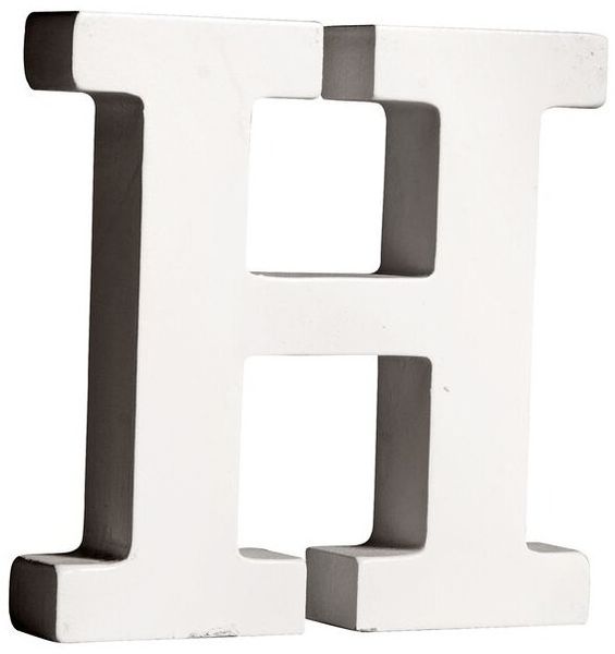 MDF Buchstabe H, FSC 100%, 11x2x11cm, weiß