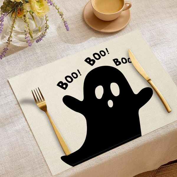 ABC Halloween-Platzset aus Leinen, wärmeisolierend, 30 x 45 cm