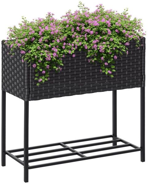 Outsunny Blumenkasten Blumenkasten mit Füßen (Blumenkasten, 1 St, Pflanzenkasten), für Balkon, Garten