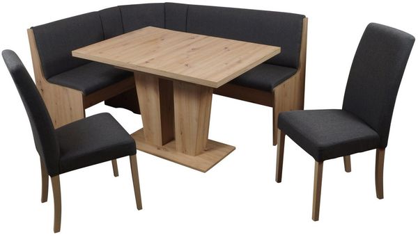 Stolebaenk Eckbankgruppe Duisburg Artisan VE/VADUAR Artemis, (Eckbankgruppe, 1 x Eckbank, 1 x Tisch, 2 x Stuhl)