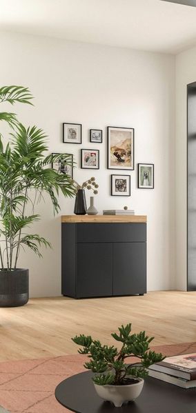 OTTO home Kommode MAMBO, TOPSELLER!, Breite 77cm, 2 Türen, 1 Schubkasten, push-2-open (1 St, 2 farbige Ausführung, in verschiedenen Farben erhältlich), Kommode, Anrichte, Wohnzimmer, Schlafzimmer