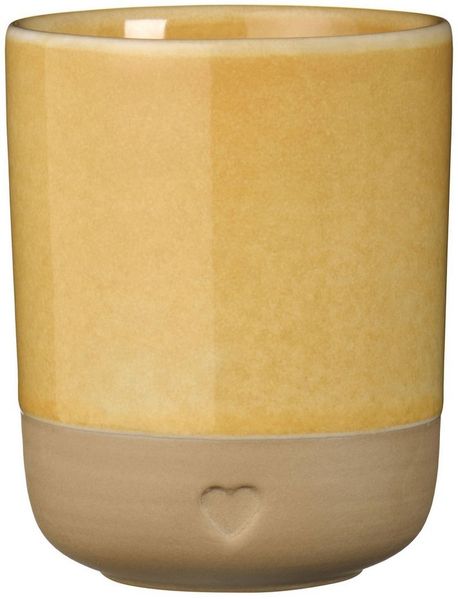 Farbauswahl - Ib Laursen Becher Tasse Steingut mit Herz 190ml 2467 gelb 04