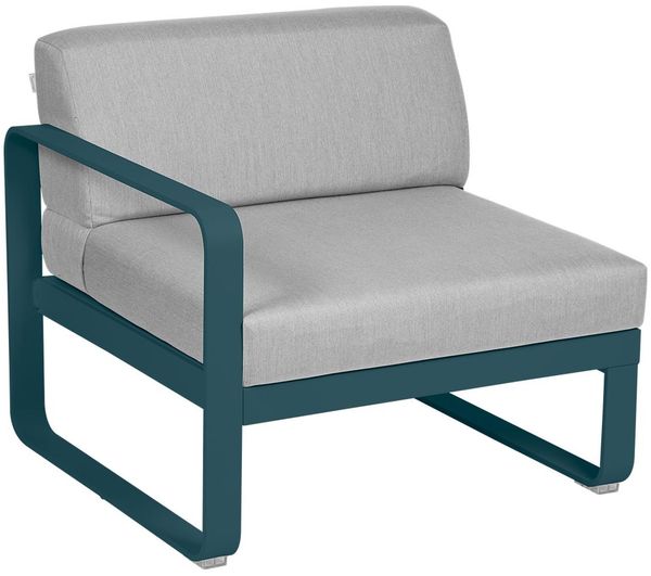 Bellevie Lounge 1-Sitzer Modul 21 Acapulcoblau 79 Flanellgrau Links