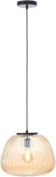 Brilliant Leuchten 80108-86 Pendelleuchte Kaizen 35cm amber-bernstein schwarz