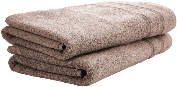 Uncover by Schiesser Duschtuchset Brooklyn - 2-teilig - 70 x 140 cm - Taupe