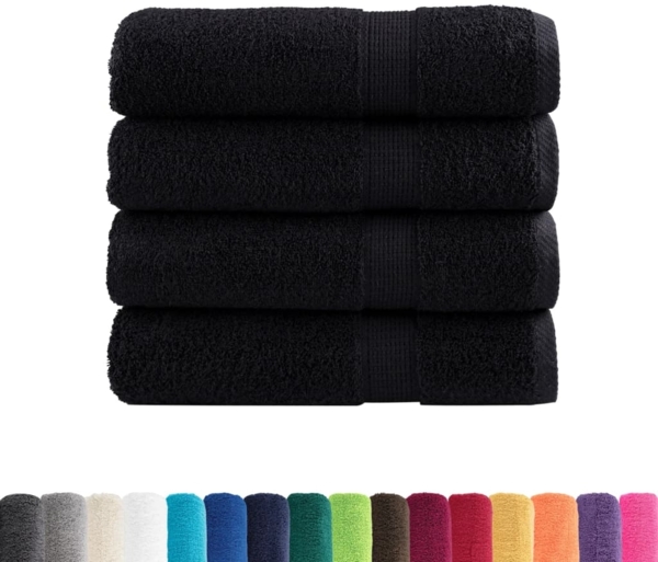 vidaXL Premium-Duschtücher SOLUND 4 Stk. Schwarz 70x140 cm 600 g/m² 137429