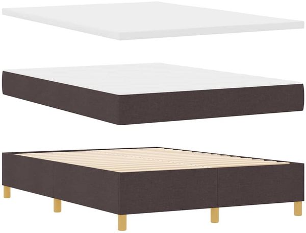 vidaXL Boxspringbett mit Kopfteil Dunkelbraun 190 x 140 cm Stoff 3344299 Bild 4