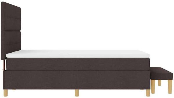 vidaXL Boxspringbett mit Kopfteil Dunkelbraun 190 x 140 cm Stoff 3344299 Bild 9