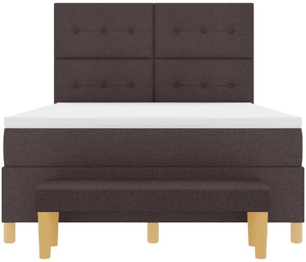 vidaXL Boxspringbett mit Kopfteil Dunkelbraun 190 x 140 cm Stoff 3344299 Bild 8