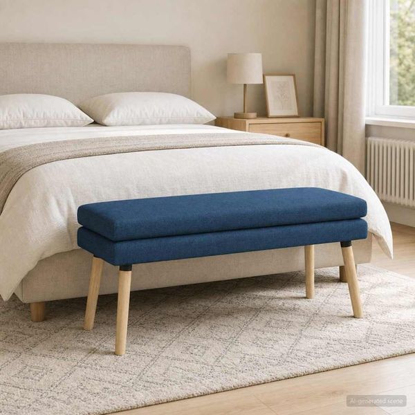 vidaXL Doppellagige Bank Blau 110 x 40 x 47 cm Stoff 42038453