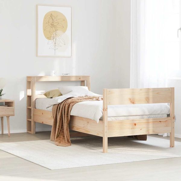 vidaXL Massivholzbett ohne Matratze 75x190 cm Kiefernholz 3306210