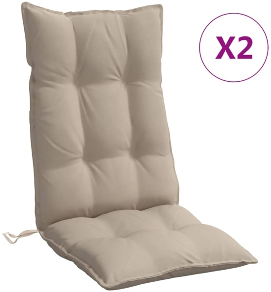 vidaXL Hochlehner-Auflagen 2 Stk. Taupe Oxford-Gewebe 377626