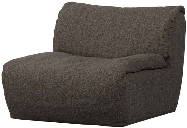 Sessel Baggy aus Melange-Stoff, modern gepolstert, Grau, komfortabler Indoor-Relaxsessel