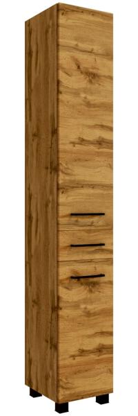 Badezimmer Hochschrank 30 cm breit MORISSON-03 in Wotan Eiche Nb, stehend und hängend einsetzbar, B/H/T: ca. 30/180/35 cm