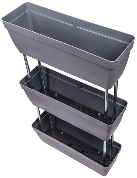 kamelshopping Blumenkasten Vertikal Pflanzkasten-Regal mit Wasserspeicher, ca. 50 cm breit, Pflanzpyramide, Pflanzregal, Kräuterregal für Garten und Balkon