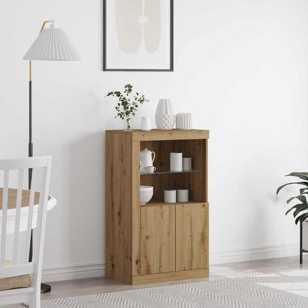 vidaXL LED-Sideboard Artisan-Eiche 60,5 x 37 x 100 cm Holzwerkstoff 863016