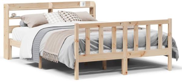 vidaXL Massivholzbett ohne Matratze 140x190 cm Kiefernholz 3306572
