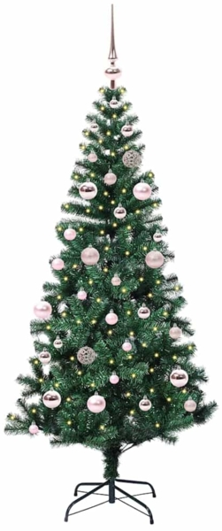 vidaXL Künstlicher vorbeleuchteter Weihnachtsbaum Grün 150 cm 3396751