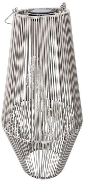 formano LED Tischleuchte Rattan-Optik, LED, Solarbetrieben, Grau, Bänder, H: 54cm