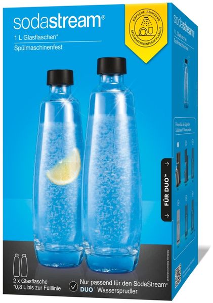 Sodastream Glasflasche für Duo 2x 1 L Füllmenge