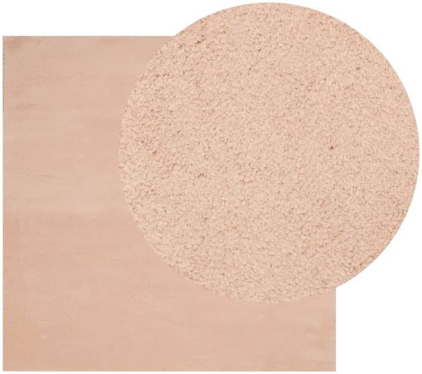 vidaXL Teppich HUARTE Kurzflor Weich und Waschbar Blassrosa 200x200 cm 375156 Bild 3