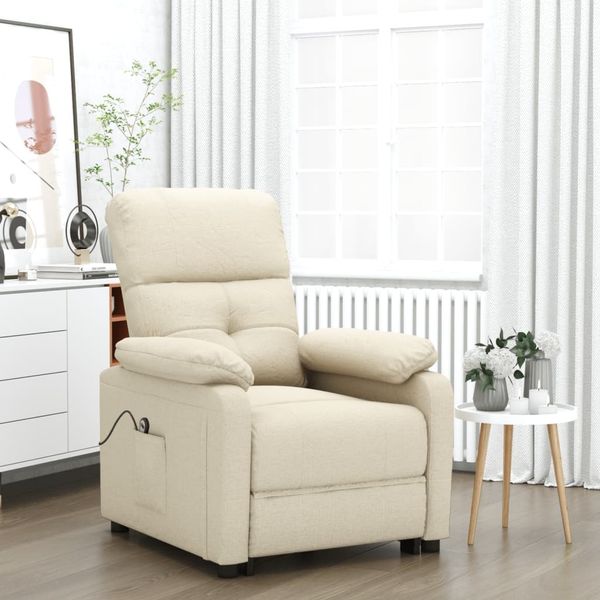 vidaXL Elektrischer Sessel Verstellbar Creme Stoff [3073811]