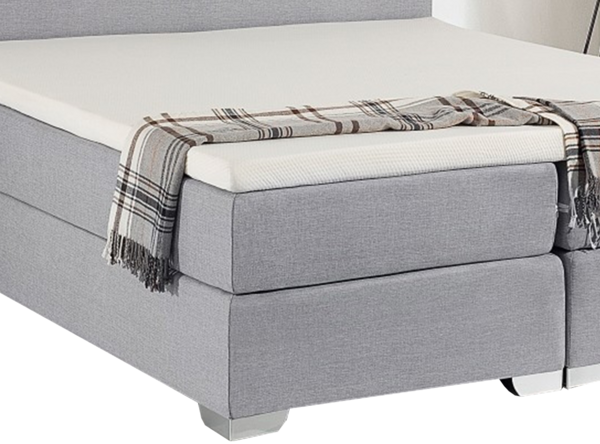 Boxspringbett 'President' Kunstleder, 180x200 cm, Hellgrau Bild 7