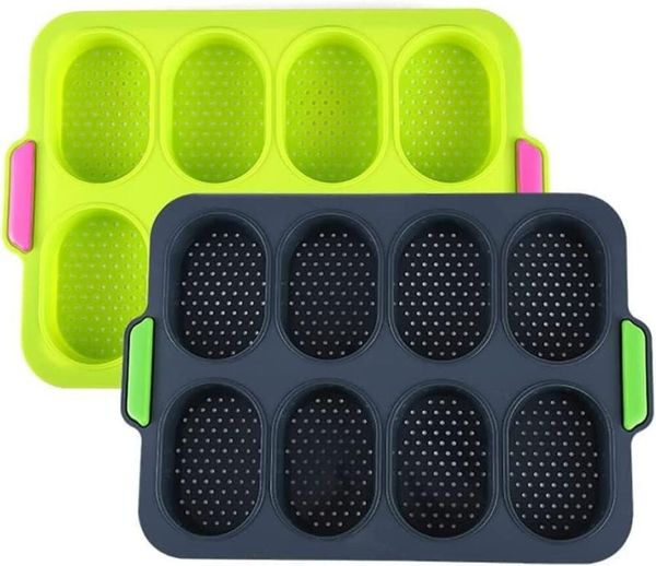 FELIXLEO Muffinform 2St Silikon Brotbackform Mini Brötchen Baguette Antihaft Backblech, (1-tlg)