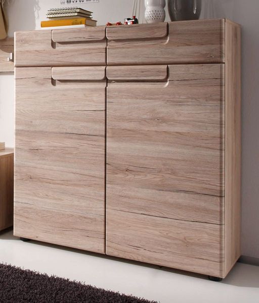 Flur Kommode Schuhschrank Malea Eiche San Remo 90 cm
