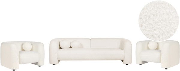 5-Sitzer Sofa Set Bouclé weiß LEIREN