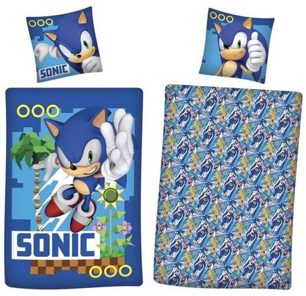 Sonic Bettwäsche für Kinder und Jugendliche 135x200 80x80 cm blaues Motiv mit Sonic aus 100% Baumwolle Bild 4