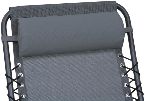 vidaXL '47931' Kopfstütze für Liegestuhl, Textilene, grau, 40 x 7,5 x 15 cm Bild 4
