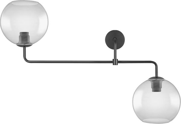 LEDVANCE Vintage Edition 1906, Wandleuchte mit E27 Sockel, Rauchgraues Glas, Ohne Leuchtmittel, Globe Double