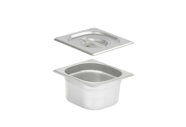 Mahlzeit Thermobehälter GN Behälter 1/6 mit Deckel, Höhe 100 mm, Edelstahl Wärmebehälter, Edelstahl, (Set, 2-tlg, 1x 1/6 GN Behälter mit Deckel(100 mm), für Chafing Dish